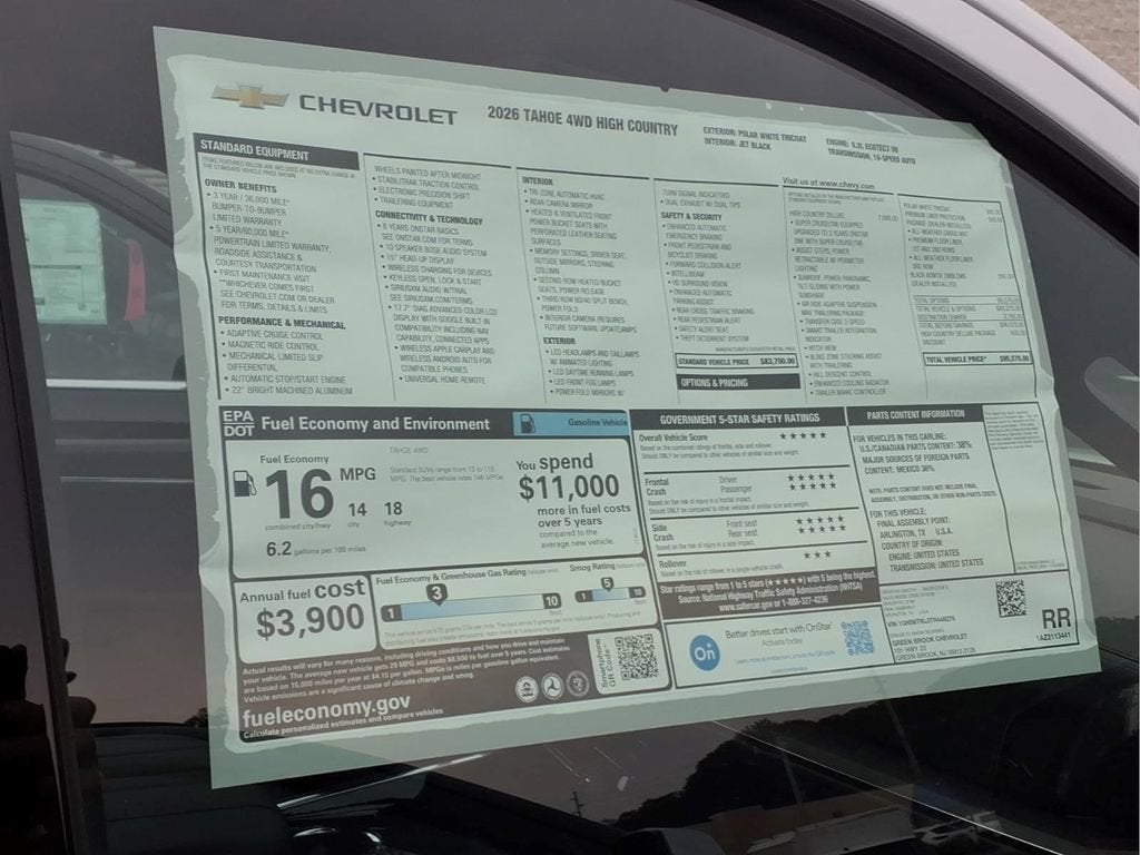 2026 Chevrolet Tahoe High Country