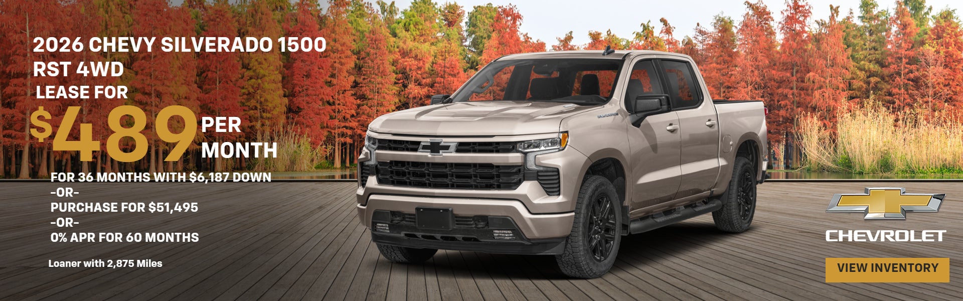 2026 Chevrolet Silverado 1500 RST 4WD — $489/mo. 