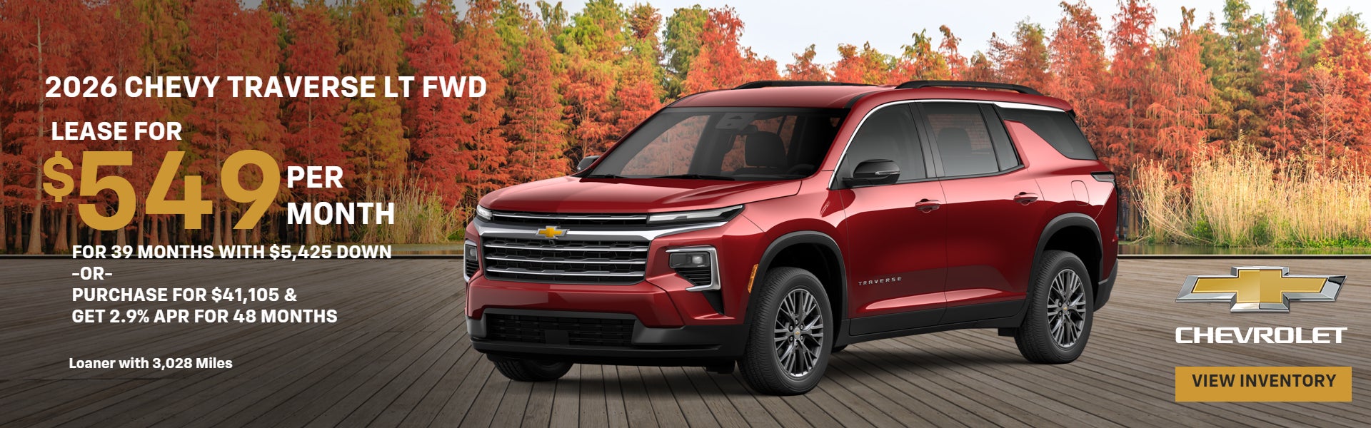 2026 Chevrolet Traverse LT FWD — $549/mo. 