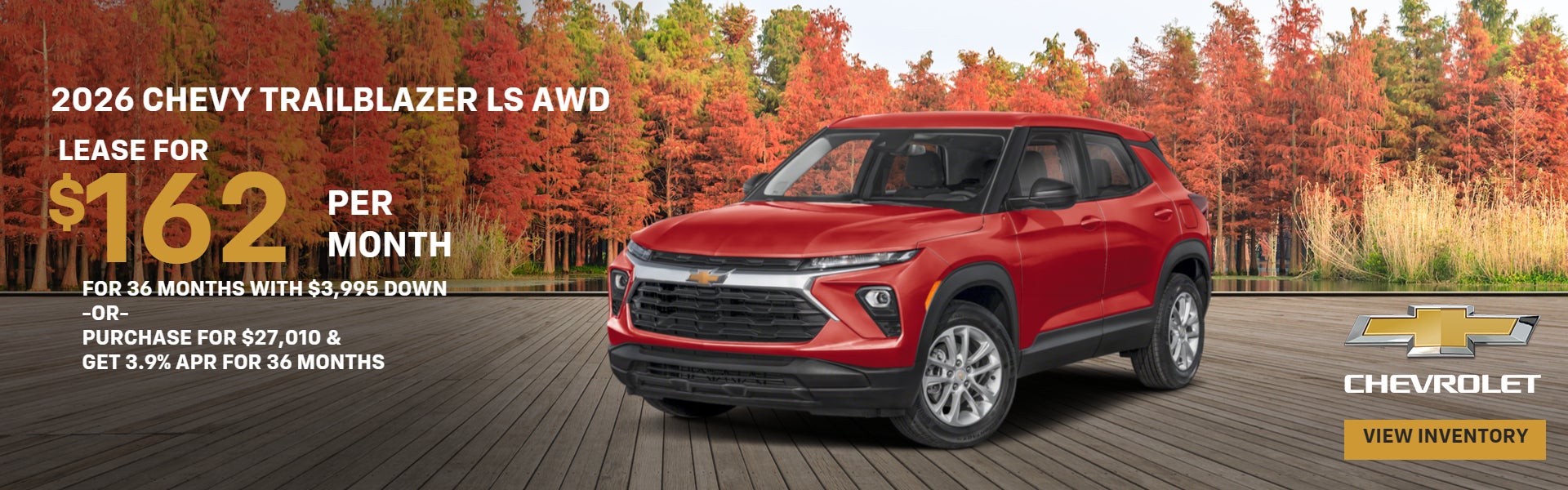 2026 Chevrolet Trailblazer LS AWD — $162/mo. 